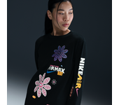 Nike Sportswear Camiseta estampada de manga larga y ajuste holgado - Mujer - Negro (L (EU 44-46))