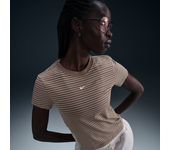 Nike Sportswear Chill Knit Camiseta entallada a rayas - Mujer - Marrón (M (EU 40-42))