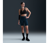 Nike Universa Pantalón corto de talle alto y sujeción media de 20 cm con bolsillos de ciclismo - Mujer - Azul (S (EU 36-38))