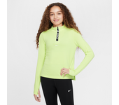 Nike Pro Camiseta de manga larga con media cremallera Dri-FIT - Niña - Amarillo (XS)