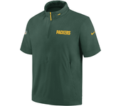 Green Bay Packers Sideline Coach Chaqueta con capucha de manga corta y media cremallera Nike NFL - Hombre - Verde