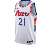 Joel Embiid Philadelphia 76ers 2024/25 City Edition Camiseta Swingman Dri-FIT Nike de la NBA - Hombre - Blanco (XXL)
