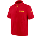 Kansas City Chiefs Sideline Coach Chaqueta con capucha de manga corta y media cremallera Nike NFL - Hombre - Rojo (XL)