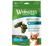 24 barritas Whimzees Snacks Dentales Cocodrilo para perros de razas pequeñas