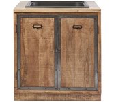 Maisons du Monde Mueble bajo de cocina con fregadero con 2 puertas de mango macizo