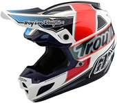 Lee SE5 Team MIPS Casco de motocross - Negro Blanco Rojo (2XL)