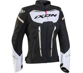 Ixon Striker Air Chaqueta textil para motocicletas para damas - Negro Blanco Oro (XS)