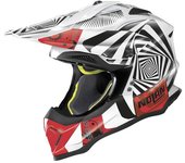 Nolan N53 Riddler Casco de motocross - Negro Blanco Rojo (M)