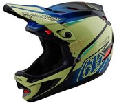 Lee D4 Mips Drip Casco de descenso compuesto - Azul Amarillo (XL)