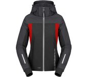 Spidi H2Out II sudadera con capucha impermeable para mujer - Negro Rojo (XS)