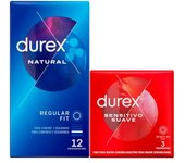 Pack Durex Natural Plus 12 Ud +sensitivo 3 Ud
