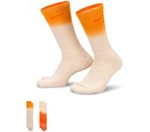 Nike - Calcetines Everyday Plus Cushioned Crew (2 Pares), Unisex, Coconut Milk Htr Sundialsafety Orange-Sail Sa, L