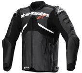 Alpinestars Atem V5 Chaqueta de cuero de moto perforada - Negro Blanco (50)