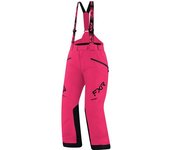 FXR Fresh 2023 Pantalones babero para motos de nieve para damas - Negro Rosa (S 30)