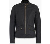 Belstaff Antrim Shine Chaqueta encerada de la motocicleta de las señoras - Negro (38)