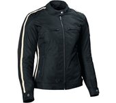DIFI Jodie Aerotex Urban impermeable Chaqueta textil de motocicleta para mujer - Negro Beige (42)