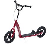 Homcom Scooter Patinete con Freno y Manillar Ajustable Rojo