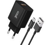 Cool Cargador de Red Universal USB 2.4A Negro + Cable USB a Micro-USB