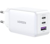 Ugreen Nexode Cargador Carga Rápida Gan 65w 2 USB-C + 1 USB-A Blanco