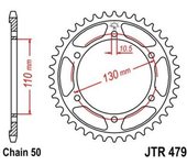 JT SPROCKETS Corona de zinc estándar 479 - 530 -