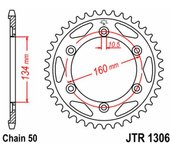 JT SPROCKETS Corona de acero estándar 1306 - 530 -