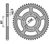 PBR Piñón trasero de acero C45 estándar 795 - 530 -  (230 mm)