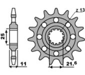 PBR Piñón de acero estándar 2172 - 520 -  (10 mm)