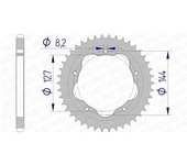 AFAM Piñón trasero de aluminio 51608 - 525 - requiere un soporte de piñón trasero -