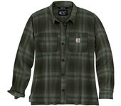 Carhartt Midweight Flannel Camisa de dama - Verde (XS)