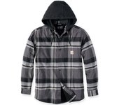 Carhartt Rugged Flex Flannel Hooded Camisa - Negro (XL)