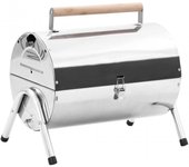 VidaXL Barbacoa a Carbón de Sobremesa Doble Parrilla Acero Inoxidable