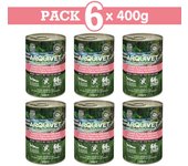 6 unidades Comida húmeda Arquivet Wet DOG FOOD 400g ADULT Salmon y Pavo