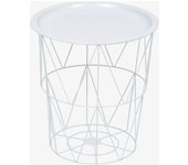 Mesa auxiliar de metal blanca Tina Ø37x40cm