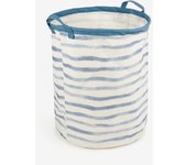 Cesta de ropa de rayas azules Blue Ø35x45cm