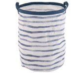 Cesta de ropa de rayas azules Blue Ø35x45cm