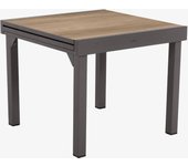 Mesa de jardín de aluminio efecto madera extensible Balos 90/180x90x75,5cm