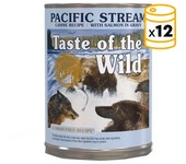 12 unidades 390grs Taste of the Wild Pacific Stream comida húmeda para perros (Latas)