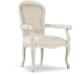 SillÓn vintage louis blanco tapizado