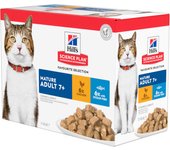 Hill's Feline Mature Adult 7+ para gatos - 12 x 85 g - Selección de pollo y pescado