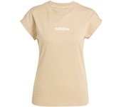 Camiseta adidas linear sj mujer beige/ blanco
