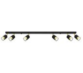 Regleta de techo nero (6 luces)