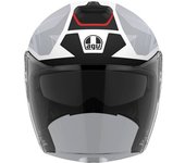 AGV Irides Trieste Casco Jet - Negro Blanco Rojo (S)