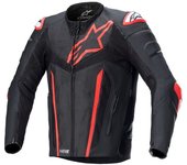 Alpinestars Fusion Chaqueta de cuero para motocicleta - Negro Rojo (54)