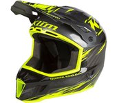 Klim F3 Carbon Pro Thrashed Hi-Vis Casco de moto de nieve - Negro Amarillo (3XL)