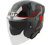 KYT TTR-Jet Led Casco Jet - Negro Gris (XS)