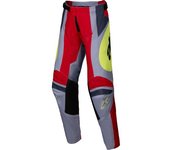 Alpinestars Racer Melt Pantalones de motocross para jóvenes - Gris Rojo (26)