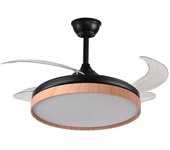 Bel Air Cosmos Mini Ventilador de Techo 48W 91cm 4 Aspas Retráctiles Negro/Madera