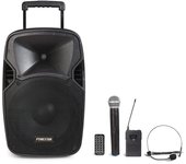 Fonestar MALIBU-212P Altavoz Portátil con 2 Micrófonos Inalámbricos 40W RMS Negro
