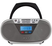 Boombox Aiwa BBTU-400SL 6W Bluetooth v5.0 CD/MP3/FM PLL USB Extended Bass Plateado