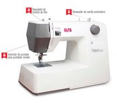Máquina de Coser Alfa 19 Puntadas LED Brazo Libre Doble Altura Canilla Automática